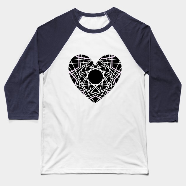 The heart graphic contains numerous angled lines. Baseball T-Shirt by zinfulljourney